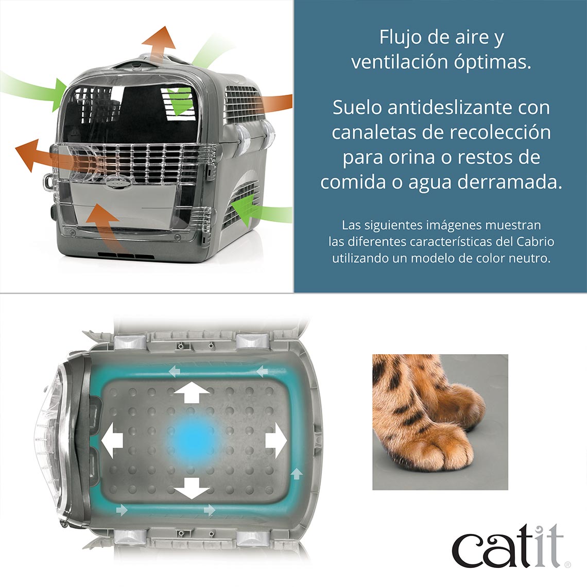 JAULA TRANSPORTADORA CATIT CABRIO, TURQUESA