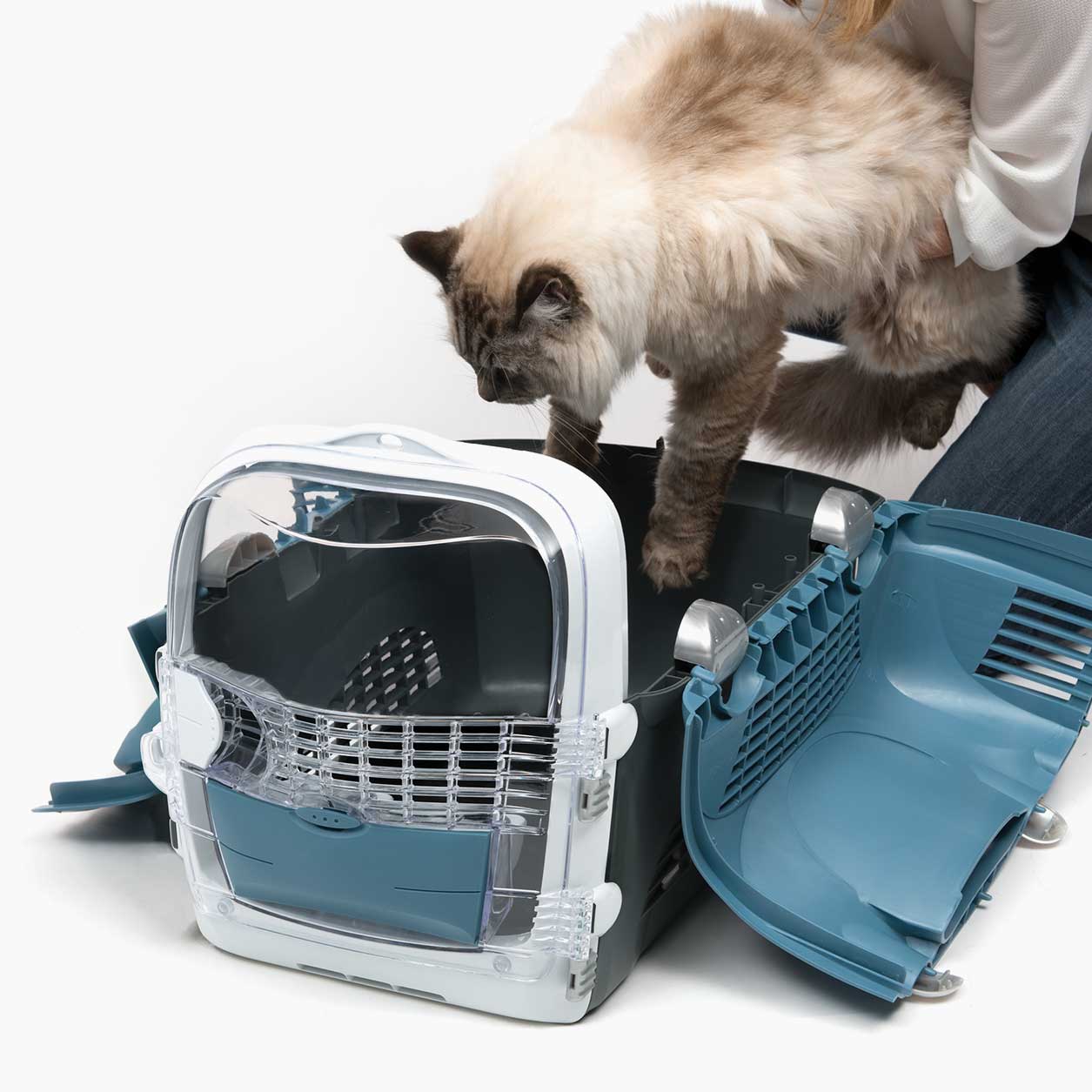 JAULA TRANSPORTADORA CATIT CABRIO, TURQUESA